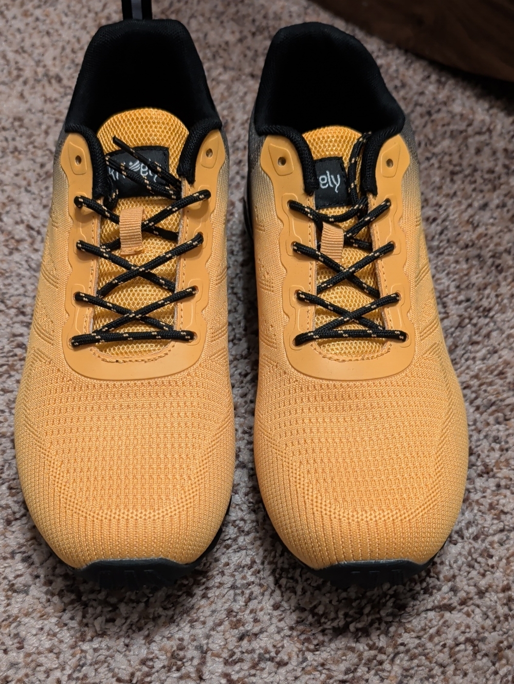 Men's Yellow Knit Casual Sneakers -